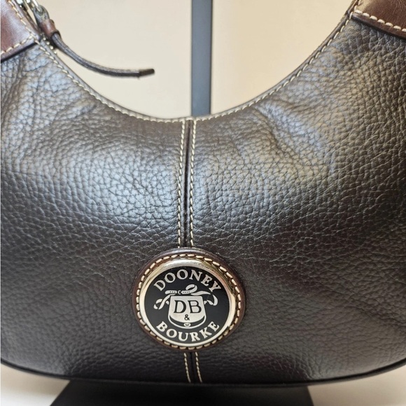 Dooney & Bourke Black and Brown Hobo Bag - Picture 7 of 16